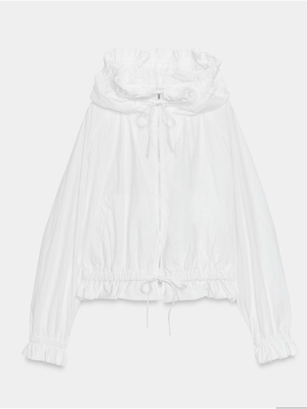 ZARA RUFFLED ZIP UP JACKET